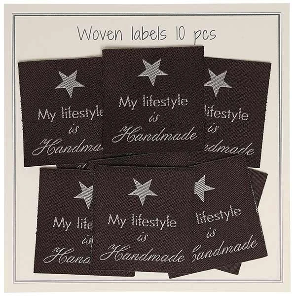 Go Handmade Vævet Label, My lifestyle is Handmade, 33 x 30 mm, 10 stk